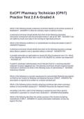 ExCPT Pharmacy Technician &lpar;CPhT&rpar; Practice Test 2&period;0 A-Graded A
