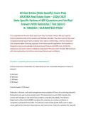 AZ Real Estate &lpar;State Specific&rpar; Exam Prep&NewLine;ARIZONA Real Estate Exam &ndash; 2026&sol; 2027&NewLine;State Specific Review of 400 Questions and Verified Answers With Rationales &sol; Test Bank D&NewLine;A&plus; GRADED &vert; GUARANTEED PASS&excl;&NewLine;