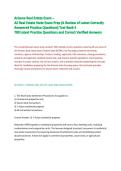 Arizona Real Estate Exam &ndash; &NewLine;AZ Real Estate State Exam Prep &lpar;A Review of Latest Correctly Answered Practice Questions&rpar; Test Bank 5&NewLine;700 Latest Practice Questions and Correct Verified Answers&NewLine;