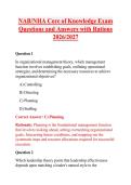 NAB&sol;NHA Core of Knowledge Exam &NewLine;Questions and Answers with Rations &NewLine;2026&sol;2027 