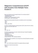 Walgreens Comprehensive EXCPT with Answers from Multiple Tests-Graded A