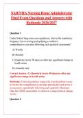 NAB&sol;NHA Nursing Home Administrator &NewLine;Final Exam Questions and Answers with &NewLine;Rationale 2026&sol;2027 