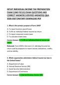Intuit Individual Income Tax Preparation Exam Questions and Correct Answers &ndash; Practice Test & Study Guide
