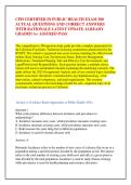 CPH CERTIFIED IN PUBLIC HEALTH EXAM 300 &NewLine;ACTUAL QUESTIONS AND CORRECT ANSWERS &NewLine;WITH RATIONALE LATEST UPDATE ALREADY &NewLine;GRADED A&plus; ASSURED PASS