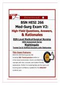 BSN HESI 266 Med-Surg Exam V2&colon; &NewLine;High-Yield Questions&comma; Answers&comma; & &NewLine;Rationales 2026&sol;2027 Update 