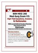 BSN HESI 266 Med-Surg Exam V3&colon; &NewLine;High-Yield Questions&comma; Answers&comma; & &NewLine;Rationales 2026&sol;2027 Update