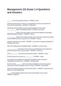 Management 101 Exam 1-4 Questions and Answers