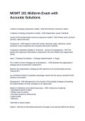 MGMT 101 Midterm Exam with Accurate Solutions