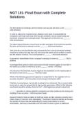 MGT 101- Final Exam with Complete Solutions