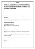 OHIO LIFE&comma; ACCIDENT & HEALTH INSURANCE ACTUAL &NewLine;EXAM QUESTIONS LATEST VERSION QUESTIONS AND &NewLine;ANSWERS 2026 EDITION