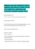 EBERSOLE AND HESS GERONTOLOGICAL&NewLine;NURSING AND HEALTHY AGING ACTUAL&NewLine;TEST PAPER FULL QUESTIONS AND&NewLine;ACCURATE ANSWERS GRADED APLUS&NewLine;
