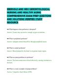 EBERSOLE AND HESS GERONTOLOGICAL&NewLine;NURSING AND HEALTHY AGING&NewLine;COMPREHENSIVE EXAM PREP QUESTIONS&NewLine;AND SOLUTIONS VERIFIED STUDY&NewLine;RESOURCE&NewLine;