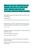 EBERSOLE AND HESS GERONTOLOGICAL&NewLine;NURSING AND HEALTHY AGING EXAM&NewLine;SCRIPT VERIFIED QUESTIONS AND&NewLine;SOLUTIONS COMPLETE REVIEW MATERIAL&NewLine;