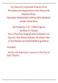 Test Bank Corporate Finance Core Principles and Applications 2026 Release By Stephen Ross&comma; Randolph Westerfield&comma; Jeffrey Jaffe&comma; Bradford Jordan&comma; Kelly Shue