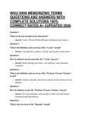 WGU D695 MEMORIZING TERMS QUESTIONS AND ANSWERS WITH COMPLETE SOLUTIONS 100&percnt; CORRECT RATED A&plus; &vert;&vert;UPDATED 2026