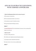 AINS 101 EXAM PRACTICE QUESTIONS&NewLine;WITH VERIFIED ANSWERS 2026