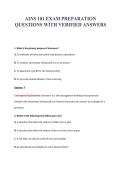 AINS 101 EXAM PREPARATION&NewLine;QUESTIONS WITH VERIFIED ANSWERS