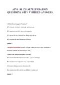 AINS 101 EXAM PREPARATION&NewLine;QUESTIONS WITH VERIFIED ANSWERS