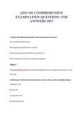 AINS 101 COMPREHENSIVE&NewLine;EXAMINATION QUESTIONS AND&NewLine;ANSWERS 2027