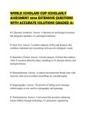WORLD SCHOLARS CUP SCHOLARLY&NewLine;ASSESSMENT 2026 EXTENSIVE QUESTIONS&NewLine;WITH ACCURATE SOLUTIONS GRADED A&plus;
