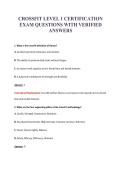 CROSSFIT LEVEL 1 CERTIFICATION&NewLine;EXAM QUESTIONS WITH VERIFIED&NewLine;ANSWERS