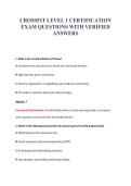 CROSSFIT LEVEL 1 CERTIFICATION&NewLine;EXAM QUESTIONS WITH VERIFIED&NewLine;ANSWERS