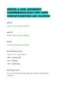 EDEXCEL A LEVEL GEOGRAPHY&NewLine;COMPREHENSIVE EXAM STUDY GUIDE&NewLine;COMPLETE QUESTIONS AND SOLUTIONS&NewLine;