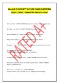 CLASS D FL SECURITY LICENSE EXAM QUESTIONS WITH CORRECT ANSWERS GRADED A&period;