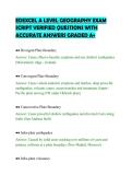 EDEXCEL A LEVEL GEOGRAPHY EXAM&NewLine;SCRIPT VERIFIED QUESTIONS WITH&NewLine;ACCURATE ANSWERS GRADED A&plus;&NewLine;