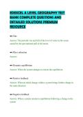 EDEXCEL A LEVEL GEOGRAPHY TEST&NewLine;BANK COMPLETE QUESTIONS AND&NewLine;DETAILED SOLUTIONS PREMIUM&NewLine;RESOURCE