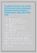Testbank for Foundations of Critical Care Nursing &lpar;FCCN&rpar; Level 1 Exam &vert; All Questions and Correct Answers &vert; Graded A&plus; &vert; Verified Answers &vert; Mayo Clinic Study Guide