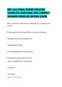 EDF 6224 FINAL PAPER UPDATED&NewLine;COMPLETE QUESTIONS AND CORRECT&NewLine;ANSWERS BUNDLED REVIEW GUIDE