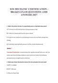 SOS MECHANIC CERTIFICATION -&NewLine;BRAKES EXAM QUESTIONS AMD&NewLine;ANSWERS 2027