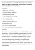 ALABAMA HOME BUILDER LICENSURE EXAM&ndash; QUESTIONS AND ANSWERS &vert;&NewLine;VERIFIED AND WELL DETAILED ANSWERS &vert; PLUS RATIONALES &vert; DOWNLOAD&NewLine;AND PASS &vert; LATEST EXAM UPDATE 2026&sol;2027