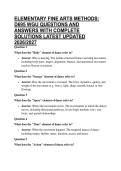 ELEMENTARY FINE ARTS METHODS&colon; D695 WGU QUESTIONS AND ANSWERS WITH COMPLETE SOLUTIONS LATEST UPDATED 2026&sol;2027