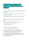 EMD EXAM FULL QUESTIONS AND&NewLine;CORRECT ANSWERS PREMIUM STUDY&NewLine;RESOURCE&NewLine;