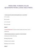 PEDIATRIC NURSING EXAM&NewLine;QUESTIONS WITH LATEST SOLUTIONS