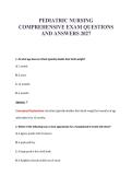 PEDIATRIC NURSING&NewLine;COMPREHENSIVE EXAM QUESTIONS&NewLine;AND ANSWERS 2027