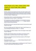 WISCONSIN AUTO FINAL EXAM SCRIPT 2026&NewLine;COMPLETE QUESTIONS AND CORRECT&NewLine;ANSWERS