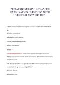 PEDIATRIC NURSING EXAM Bundle with complete solutions&period;
