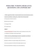 PEDIATRIC NURSING HIGH-LEVEL&NewLine;QUESTIONS AND ANSWERS 2027