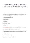 PEDIATRIC NURSING HIGH-LEVEL&NewLine;QUESTIONS WITH VERIFIED ANSWERS