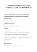 PEDIATRIC NURSING ADVANCED&NewLine;EXAM QUESTIONS AND ANSWERS 2027