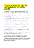 WISCONSIN AUTO COMPREHENSIVE EXAM&NewLine;2026 FULL QUESTIONS WITH VERIFIED&NewLine;SOLUTIONS