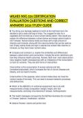 WILKES NSG 526 CERTIFICATION&NewLine;EVALUATION QUESTIONS AND CORRECT&NewLine;ANSWERS 2026 STUDY GUIDE