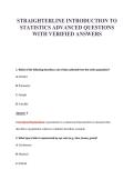 STRAIGHTERLINE INTRODUCTION TO&NewLine;STATISTICS ADVANCED QUESTIONS&NewLine;WITH VERIFIED ANSWERS