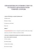 STRAIGHTERLINE INTRODUCTION TO&NewLine;STATISTICS QUESTIONS WITH&NewLine;VERIFIED ANSWERS