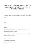 STRAIGHTERLINE INTRODUCTION TO&NewLine;STATISTICS ADVANCED QUESTIONS&NewLine;AND ANSWERS 2027