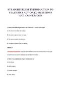 STRAIGHTERLINE INTRODUCTION TO&NewLine;STATISTICS ADVANCED QUESTIONS&NewLine;AND ANSWERS 2026