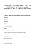 STRAIGHTERLINE INTRODUCTION TO&NewLine;STATISTICS ADVANCED EXAM&NewLine;QUESTIONS WITH VERIFIED ANSWERS